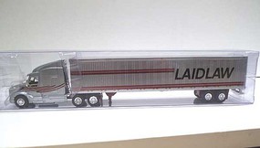 Trucks-N-Stuff Peterbilt 579 Sleeper Cab Tractor with 53' Dry Van Trailer Assembled Laidlaw (silver, red, black, Billboard Lettering) Trucks-N-Stuff Peterbilt 579 Sleeper Cab Tractor with 53' Dry Van Trailer Assembled Laidlaw (silver, red, black, Billboard Lettering)