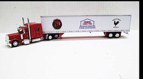 Trucks-N-Stuff Peterbilt 389 Sleeper-Cab Tractor with 53' Dry Van Trailer Assembled Cerri Top Fighter (red tractor; white, black, red trailer) Trucks-N-Stuff Peterbilt 389 Sleeper-Cab Tractor with 53' Dry Van Trailer Assembled Cerri Top Fighter (red tractor; white, black, red trailer)