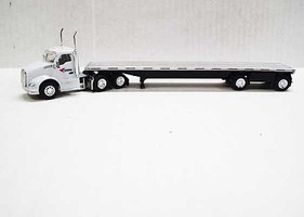 Trucks-N-Stuff Kenworth T680 Day-Cab Tractor with Flatbed Trailer Assembled Cardinal Logistics (white, black, silver) Trucks-N-Stuff Kenworth T680 Day-Cab Tractor with Flatbed Trailer Assembled Cardinal Logistics (white, black, silver)