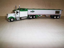 Trucks-N-Stuff Kenworth W900L Sleeper-Cab Tractor with Grain Trailer Assembled Cargill-Nutrena Feeds (white, green, Retro Nutrena Logo) Trucks-N-Stuff Kenworth W900L Sleeper-Cab Tractor with Grain Trailer Assembled Cargill-Nutrena Feeds (white, green, Retro Nutrena Logo)