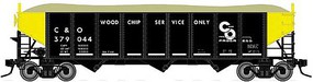 Trainman AAR 70-Ton 9-Panel 3-Bay Open Hopper, Arched Ends and Load Ready to Run Chesapeake & Ohio 379702 (black, yellow, Progress Logo)