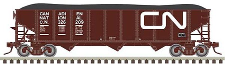 Trainman AAR 70-Ton 9-Panel 3-Bay Open Hopper, Standard Ends - Ready to Run Canadian National 326432 (Boxcar Red, white, Noodle Logo)