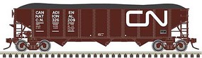 Trainman AAR 70-Ton 9-Panel 3-Bay Open Hopper, Standard Ends Ready to Run Canadian National 326432 (Boxcar Red, white, Noodle Logo)
