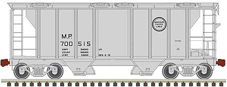 Trainman PS-2 2-Bay Covered Hopper - Ready to Run Missouri Pacific 700515 (black, Buzz Saw Logo)