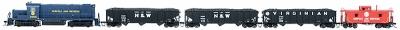Diesel Freight Set w/Alco RS-36 Loco - Norfolk & Western Coal HO Scale Model Train Set #41