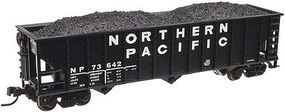90-Ton 3-Bay Hopper w/Load Northern Pacific #73666 N Scale Model Train Freight Car #50002013