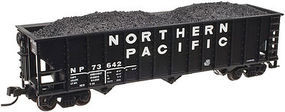 90-Ton 3-Bay Hopper w/Load Northern Pacific #73672 N Scale Model Train Freight Car #50002014