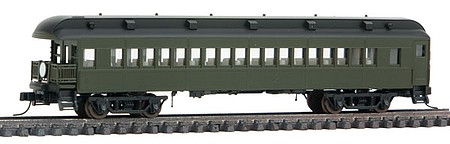 Trainman ACF Heavyweight 60 Observation - Ready to Run Painted, Unlettered (Pullman Green, black) - N-Scale