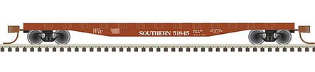 Trainman 50 Steel Flatcar with Stakes - Ready to Run Southern Railway 51852 (Boxcar Red, white) - N-Scale