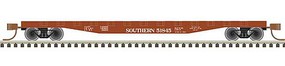 Trainman 50' Steel Flatcar with Stakes Ready to Run Southern Railway 51852 (Boxcar Red, white) N-Scale