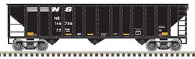 Trainman 90-Ton 3-Bay Hopper with Load Ready to Run Norfolk Southern 146608 (black, white) N-Scale