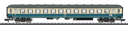 Trix IC 611 Gutenberg Type Bm 235 2nd Class Compartment Car - Ready to Run - Minitr German Federal Railroad DB (Era IV 1984, blue, ivory) - N-Scale