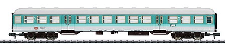 Trix Type Bnrz 778.2 2nd Class Coach - Ready to Run - Minitrix German Federal Railroad DB (Era V, turquoise, white) - N-Scale