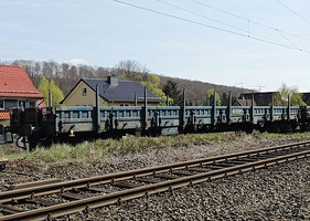 Trix Type Res Low-Side Car Ready to Run Minitrix Polish State Railroad PKP (Era VI, blue) N-Scale