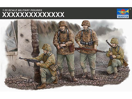 Trumpeter Waffen SS Assault Team w/Weapons Plastic Model Military Figure Kit 1/35 Scale #00405