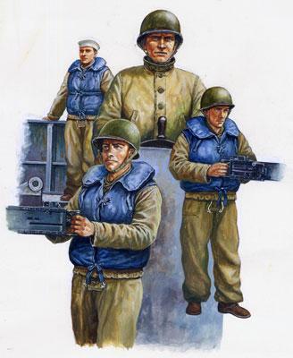Trumpeter WWII US Navy LCM Crew Figure Set (3) Plastic Model Military Figure 1/35 Scale #00408