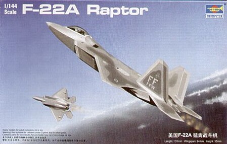 Trumpeter F-22A Raptor Fighter Plastic Model Airplane 1/144 Scale #01317