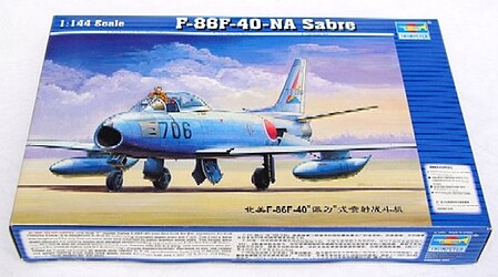 Trumpeter F86F40 Saber Jet Plastic Model Airplane 1/144 Scale #01321