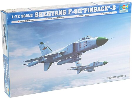 Trumpeter Shenyang F-8IIB Finback Chinese Fighter Plastic Model Airplane 1/72 Scale #01610