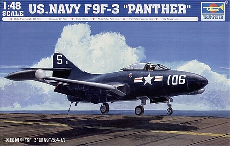 Trumpeter F9F3 Panther US Navy Fighter Plastic Model Airplane Kit 1/48 Scale #02834