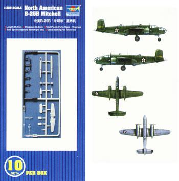 Trumpeter B-25B Mitchell Aircraft Carrier Fleet (10) Plastic Model Airplane Kit 1/350 Scale #06201