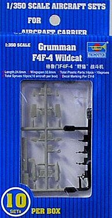 Trumpeter F4F-4 Wildcat Aircraft Carrier Fleet (10) Plastic Model Airplane Kit 1/350 Scale #06202