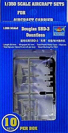 Trumpeter SBD-3 Dauntless Aircraft Carrier Fleet (10) Plastic Model Airplane Kit 1/350 Scale #06204