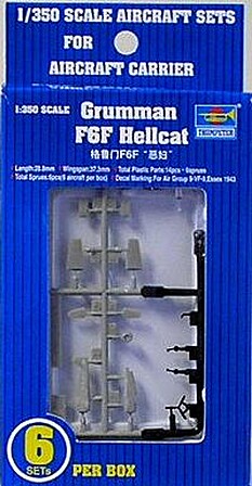 Trumpeter Grumman F6F Hellcat Aircraft Fleet (6) Plastic Model Airplane Kit 1/350 Scale #06210