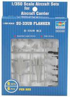 Trumpeter Su33UB Flanker Set of 6 for Modern Russian Carriers Plastic Model Airplane 1/350 #06230 Trumpeter Su33UB Flanker Set of 6 for Modern Russian Carriers Plastic Model Airplane 1/350 #06230