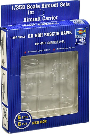 Trumpeter US Navy Helicopter Set HH-60H Rescue Hawk (6) Plastic Model Helicopter 1/350 Scale #06232