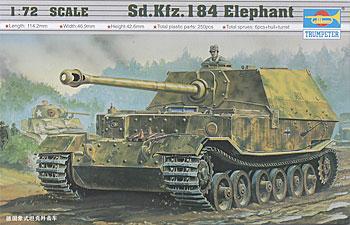 Trumpeter Panzer Tiger SdKfz 194 Elefant Plastic Model Military Vehicle 1/72 Scale #07204