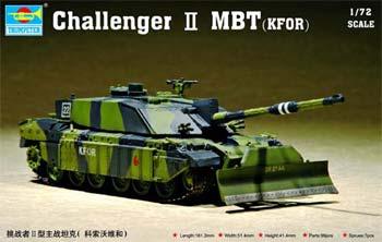 Trumpeter British Challenger II Main Battle Tank KFOR Plastic Model Kit 1/72 Scale #07216
