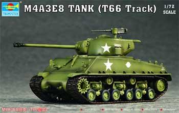 Trumpeter M4A3E8 (Easy Eight) Tank w/T66 Tracks Plastic Model Military Vehicle Kit 1/72 Scale #07225