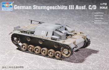 Trumpeter German Sturmgeschutz III Ausf C/D Tank Plastic Model Military Vehicle Kit 1/72 Scale #07257
