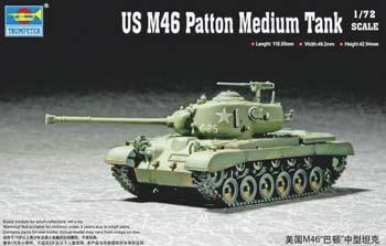 Trumpeter US M46 Patton Medium Tank Plastic Model Military Vehicle Kit 1/72 Scale #07288