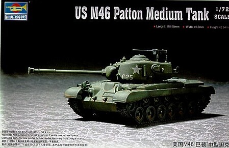 Trumpeter US M46 Patton Medium Tank Plastic Model Military Vehicle Kit 1/72 Scale #07288