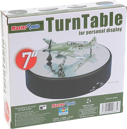 Trumpeter Battery Op Round Mirrored Turntable Plastic Model Display Stand #09835