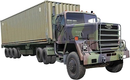 Trumpeter US M915 Army Truck with 40 Container Trailer Plastic Model Military Vehicle Kit 1/35 #1015