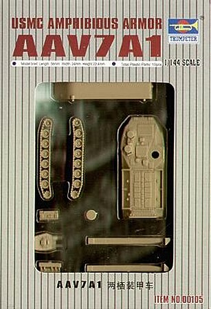 Trumpeter AAV7A1 Amphibious Assault Vehicle Plastic Model Military Vehicle Kit 1/144 Scale #105