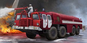 Trumpeter AA60 (MAZ7310) Airport Fire Fighting Vehicle Plastic Model Fire Truck Kit 1/35 Scale #1074