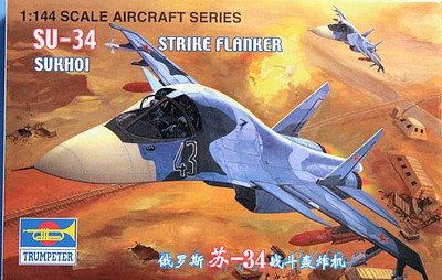 Trumpeter Russian SU-34 Fighter Plastic Model Airplane Kit 1/144 Scale #1329