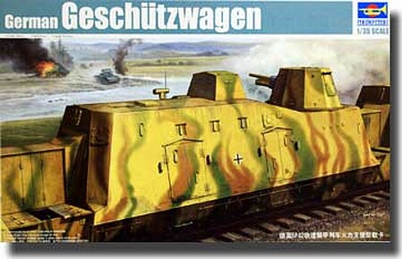 Trumpeter WWII German Army Geschutzwagen Cannon Railcar Plastic Model Military Kit 1/35 Scale #1509