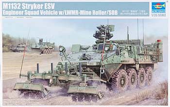 Trumpeter M1132 Stryker Engineer Squad Vehicle w/LWMR Mine Roller/SOB 1/35 Model Military Kit #1574