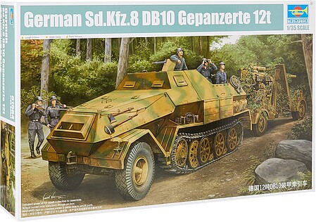 Trumpeter German SdKfz 8 Gepanzerte 12-Ton Halftrack Plastic Model Military Vehicle 1/35 Scale #1584