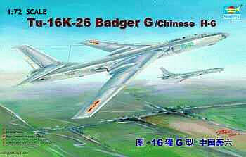 Trumpeter TU-16K-26 Badger G Aircraft Plastic Model Airplane Kit 1/72 Scale #1612