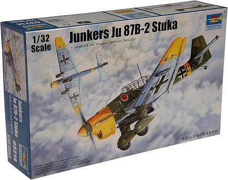 Trumpeter Junkers Ju-87B-2 Stuka Ground Attack Aircraft Plastic Model Airplane Kit 1/32 Scale #3214