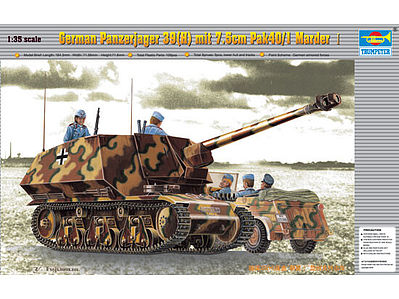 Trumpeter German Panzerjaeger 39(H) with 7.5cm Pak 40/3 Marder I Plastic Model Kit 1/35 Scale #354
