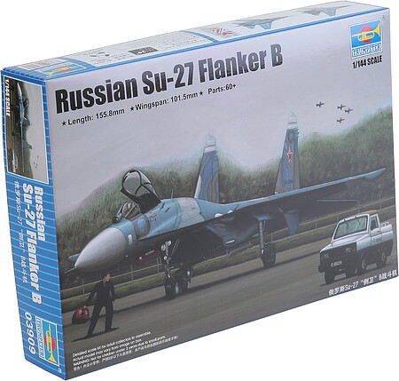 Trumpeter Russian Su-27 Flanker B Fighter Aircraft Plastic Model Airplane Kit 1/144 Scale #3909