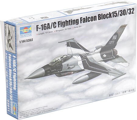 Trumpeter F-16A/C Fighting Falcon Block 15/30/32 Aircraft Plastic Model Airplane Kit 1/144 #3911