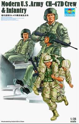 Trumpeter US Army CH47D Helicopter Crew 2003 Figure Set Plastic Model Figure Kit 1/35 Scale #415